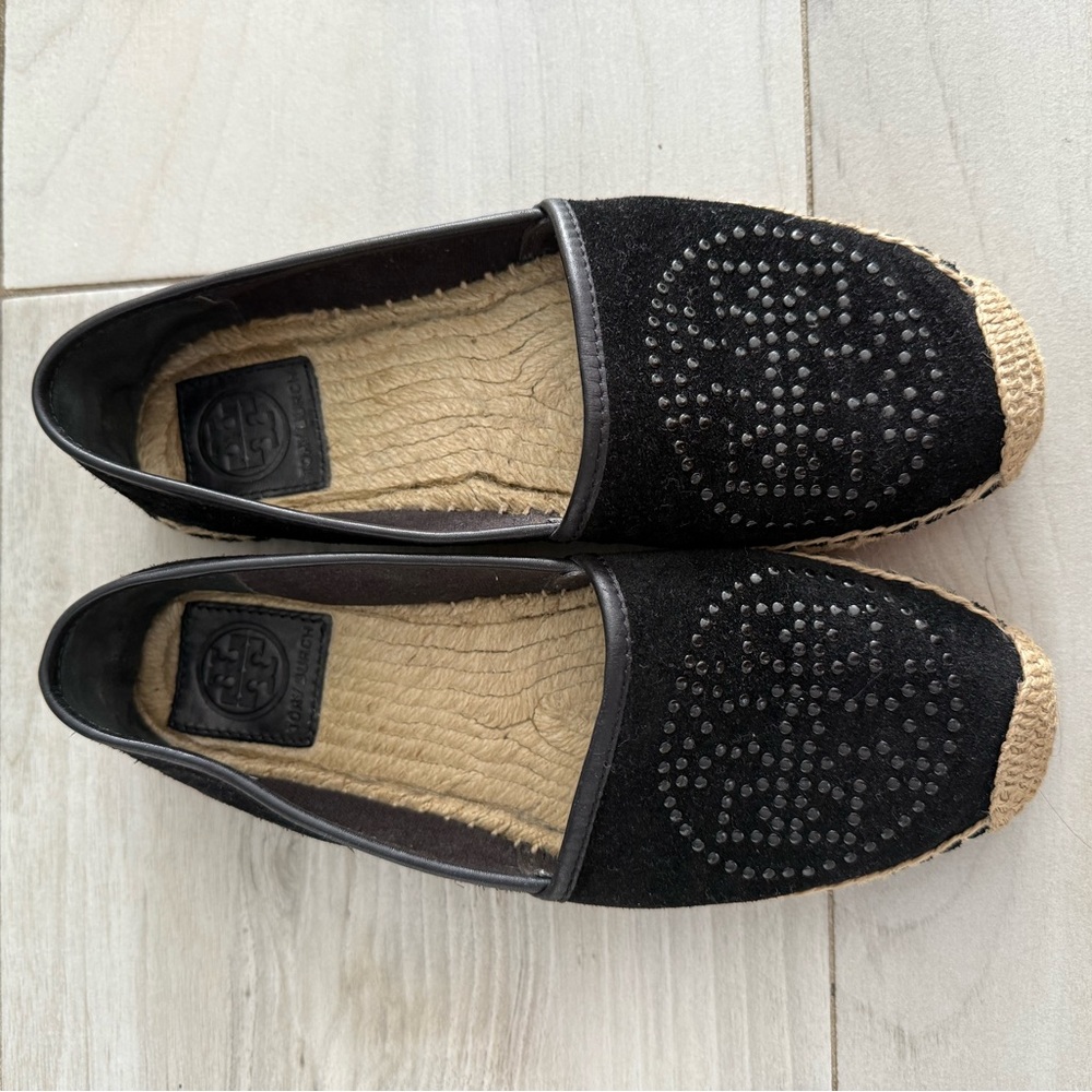 Tory Burch Black and Tan Espadrilles